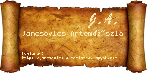 Jancsovics Artemíszia névjegykártya